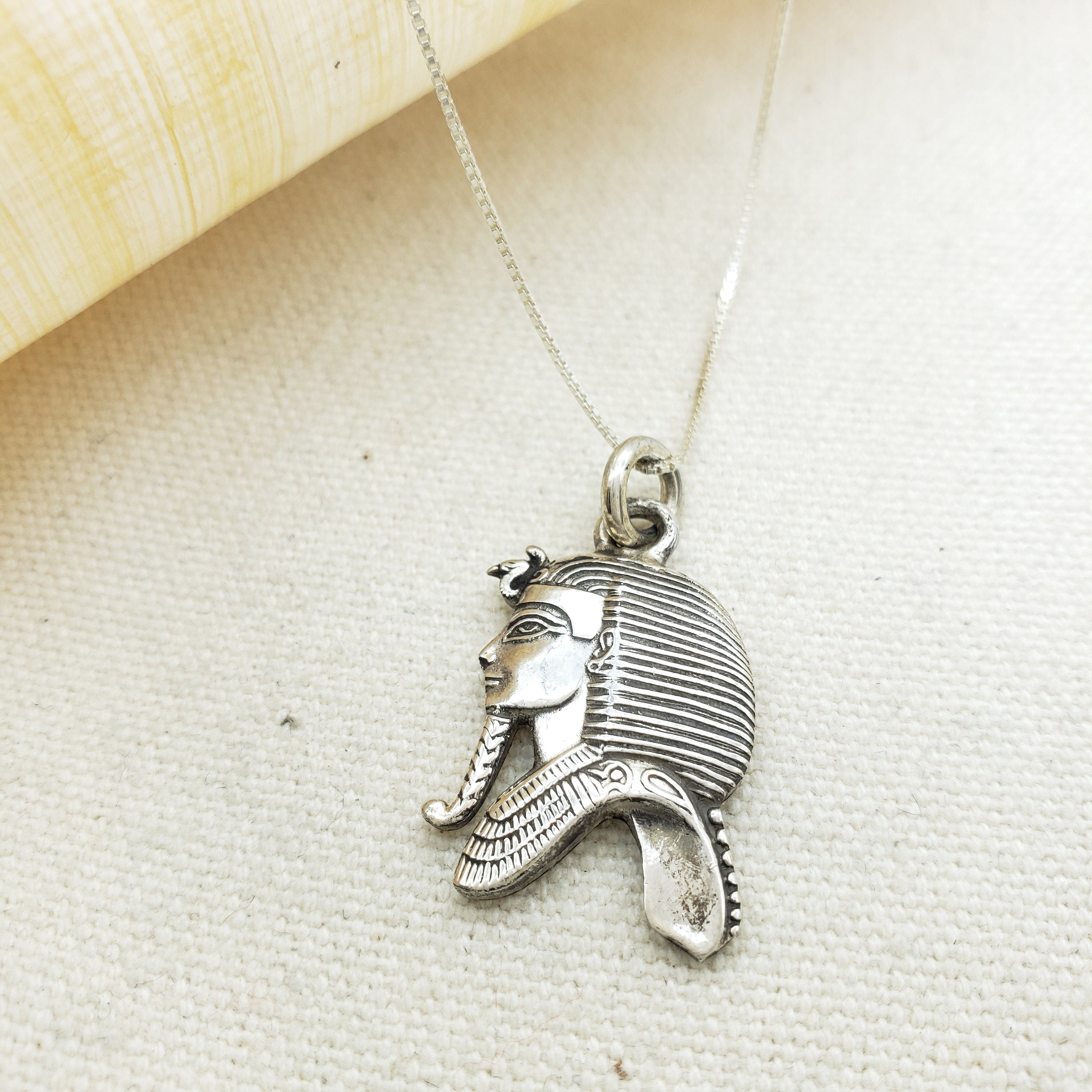 Egyptian Silver King Tut Necklace- Made in Egypt