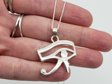 Sterling Silver Egyptian Eye of Ra Pendant Necklace - Made in Egypt