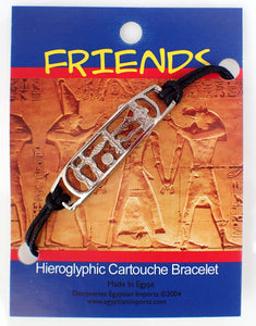 Cartouche Friendship Bracelet with Faux Leather