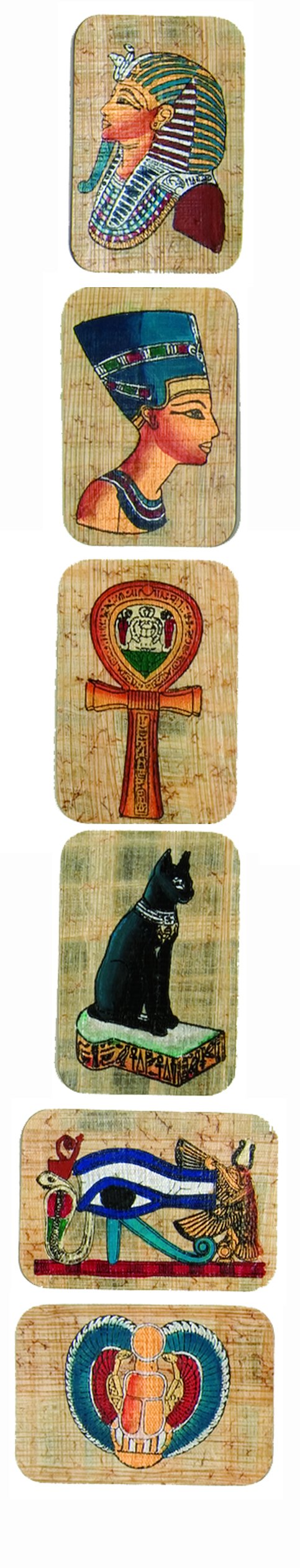 PAPYRUS MAGNETS SET OF 6 ASS'T - 2 X 3"