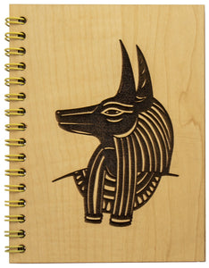 Wooden Diary - Anubis - 4.5 x 5.75"