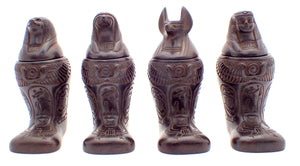 Footed Canopic Jars Black Matte - Set of 4 - 4"