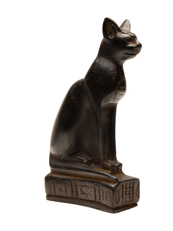 Fine Bastet Cat Statue - Antique Gold - 6