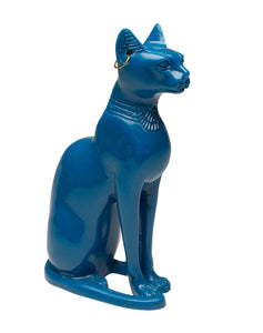 Bastet Cat Blue with Earring Med - 5.5"
