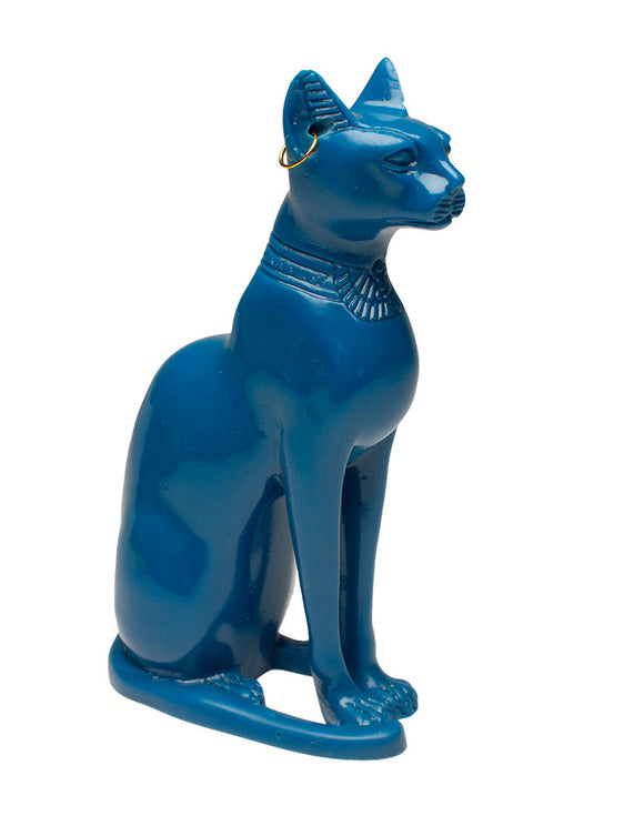 BASTET CAT BLUE WITH EARRING MED - 5.5