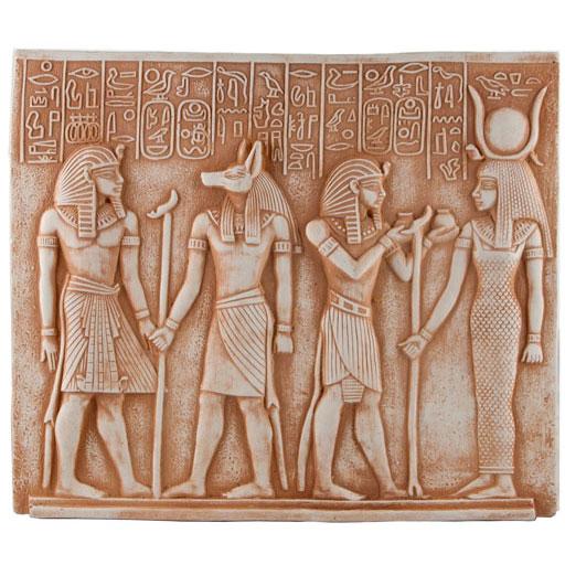 Egyptian Anubis and Isis Plaque - Made in Egypt