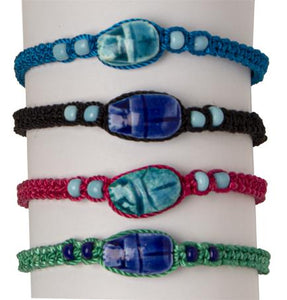Colorful Macramé Scarab Bracelet - Assorted Colors - 1 pcs