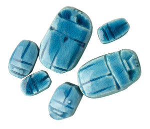 PACKAGE OF 6 BLUE SCARABS ASS'T SIZES