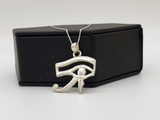 STERLING SILVER EGYPTIAN EYE OF RA PENDANT NECKLACE - MADE IN EGYPT