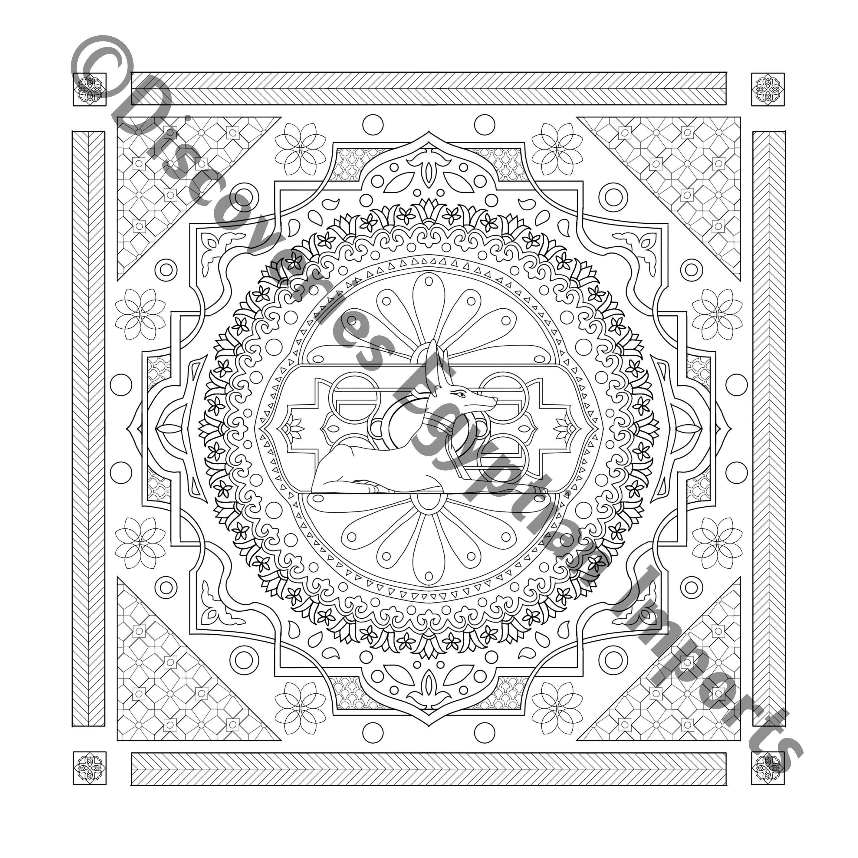 Mandala Coloring Book Ancient Egyptian Inspired / 16 Page / Coloring Pages- Made in Egypt