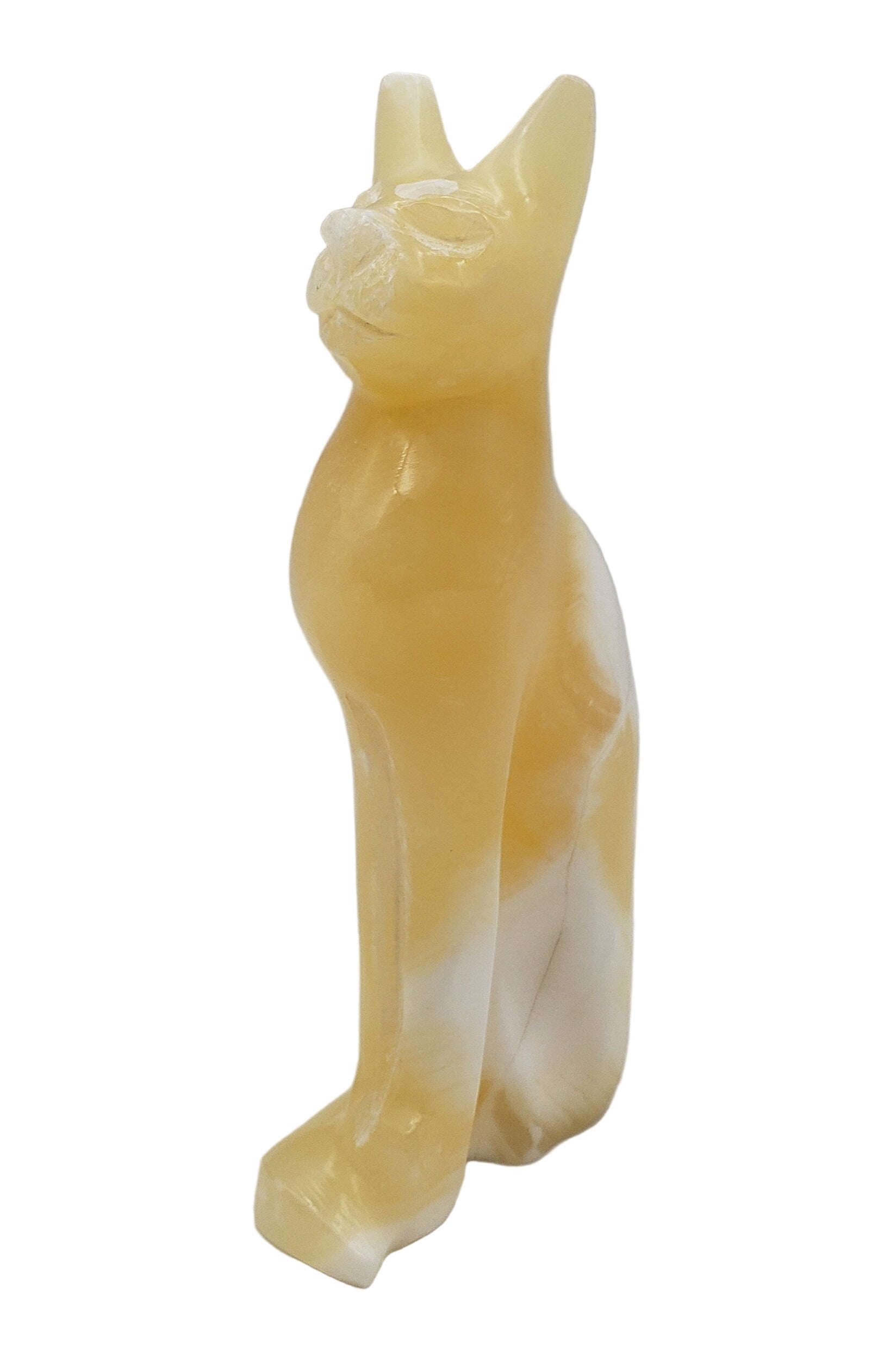 Bastet Cat Alabaster Statue - Made In Egypt