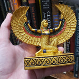 Egyptian Goddess Isis Statue - Ancient Egypt Figurine - Metallic Gold - Made in Egypt
